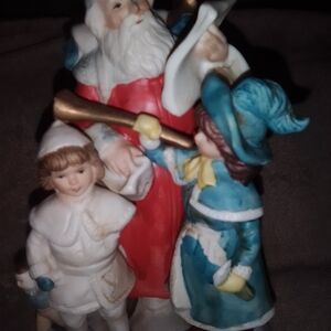 Vintage Enesco Santa Shoppe. Missing Pieces Pls Read. Still Works. See Pics